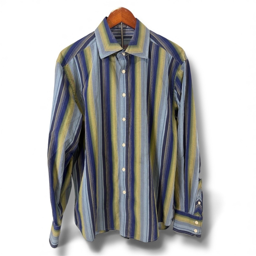 Robert Graham‎ Button Down Shirt Men's XL Striped Dress Shirt Classic Y2K Multi